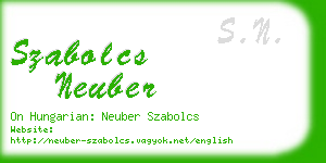 szabolcs neuber business card